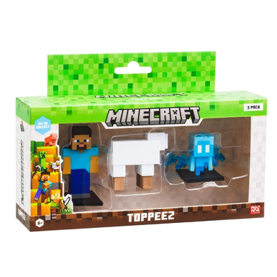 Figureine Minecraft 3D Toppeez, 3 bucati. Steve - Sheep - Allay