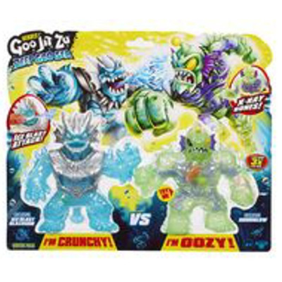 Figurina elastica Goo Jit Zu deep Goo Sea set 2 Blazagon vs Horriglow