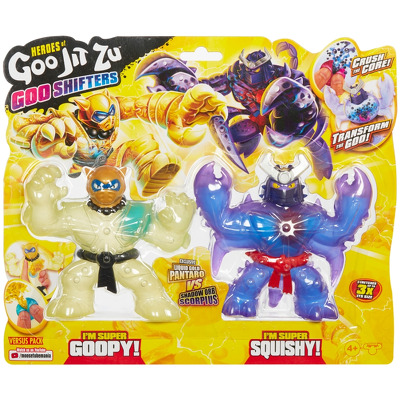 Figurine elastice Goo Jit Zu Gooshifter pachet eroi Pantaro vs Scorpius