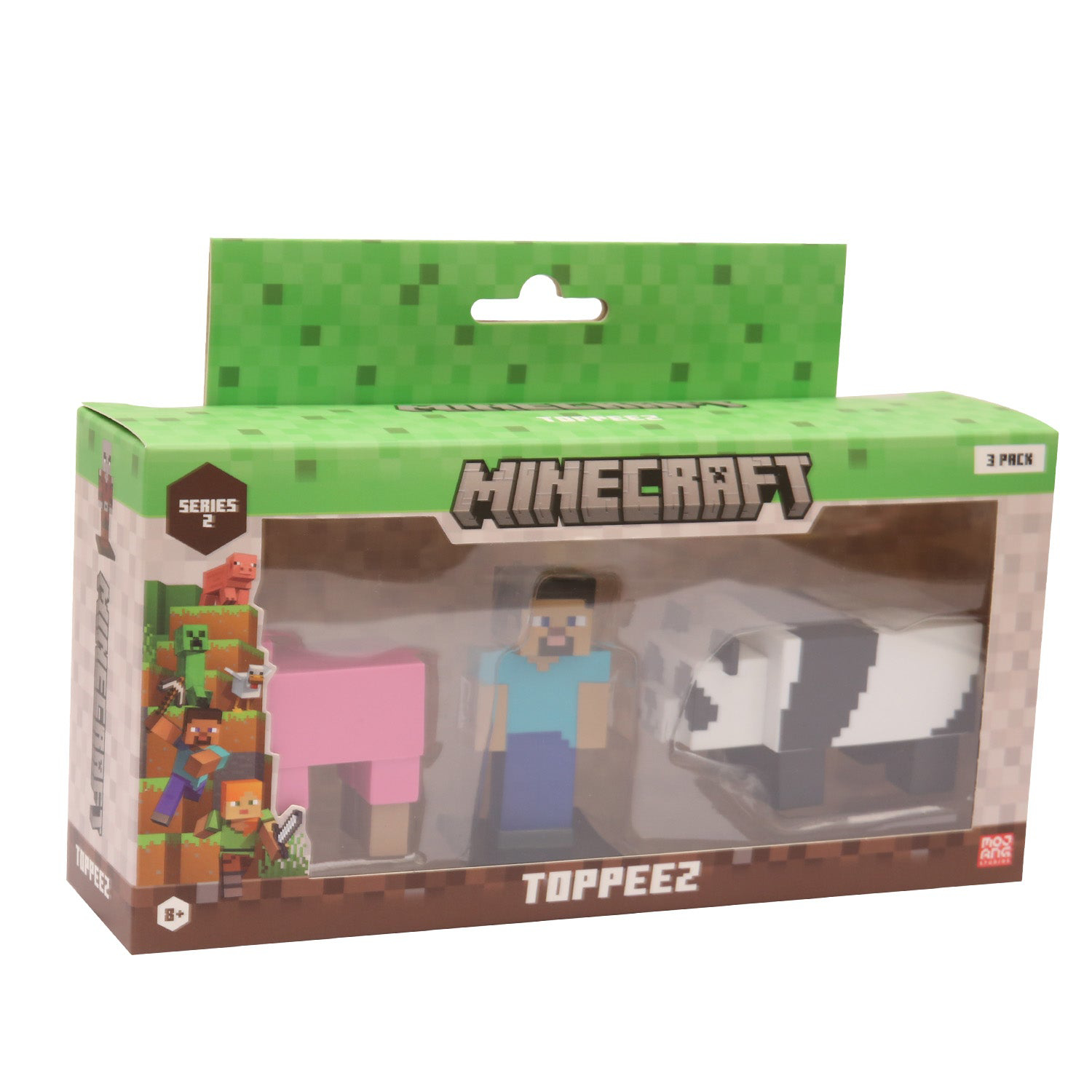 Figurine Minecraft Topeez 3 bucati - Steve, Pink Sheep si Panda