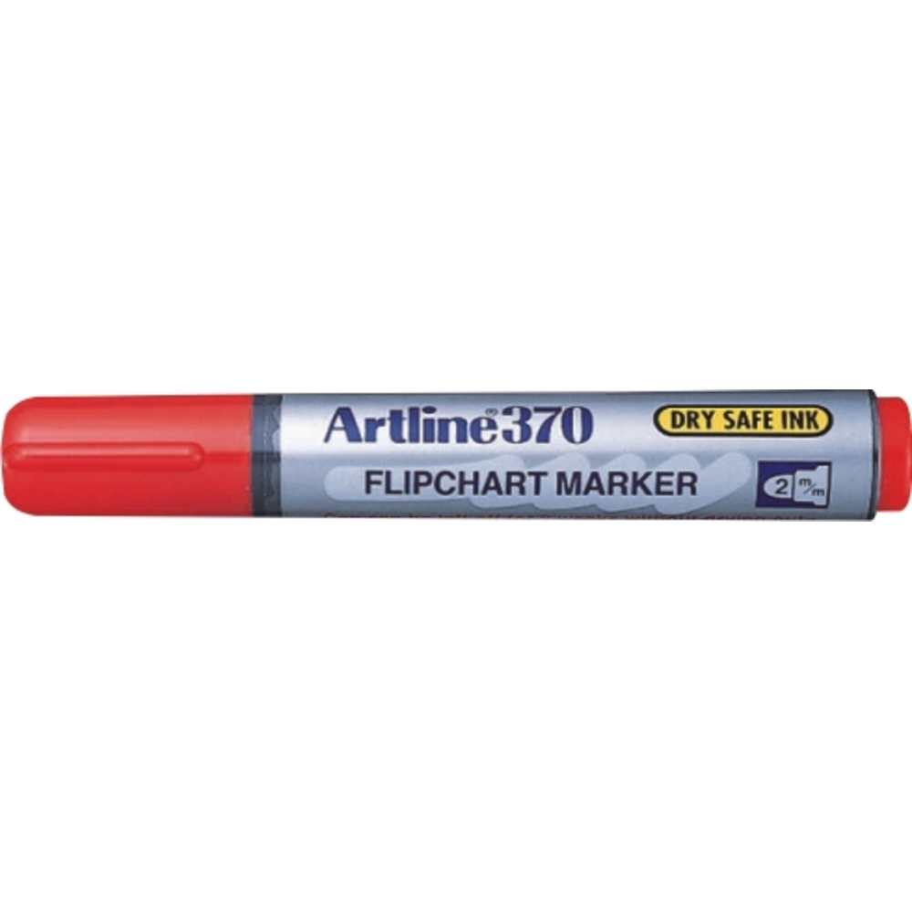 Flipchart marker Artline 370 - Dry safe ink, corp plastic, varf rotund 2.0mm - negru