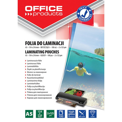 Folie pentru laminare,   A5 125 microni 100buc/top Office Products