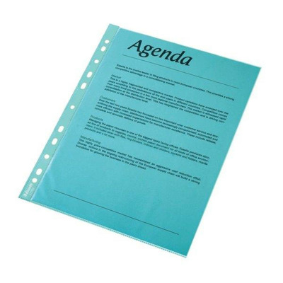 Folie protectie color pentru documente, 10 folii/set, Esselte - albastru transparent