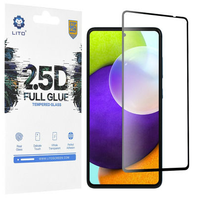 Folie sticla securizata Lito 2.5D FullGlue Glass pentru Samsung Galaxy A52 4G, Galaxy A52 5G si Galaxy A52s 5G, neagra