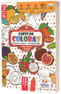 Fructe exotice, carte de colorat
