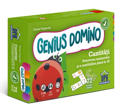 Genius domino: Cantitati - Potrivirea numerelor si a cantitatilor pana la 10