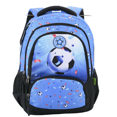 Ghiozdan scolari cu 4 compartimente albastru/negru, 41 cm