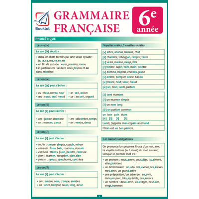 Grammaire francaise 6e annee