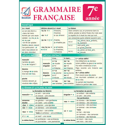 Grammaire francaise 7e annee