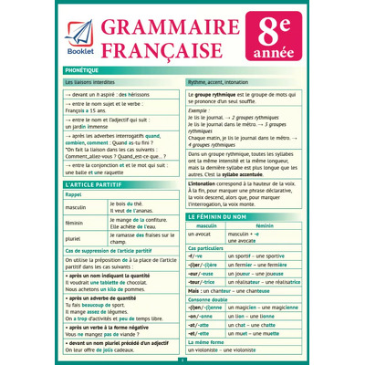 Grammaire francaise 8e annee