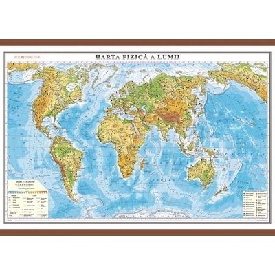 Harta fizica a lumii 1000x700 mm