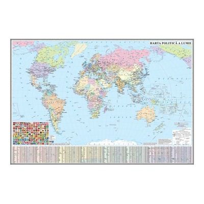 Harta politica a lumii 1600x1200mm, fara sipci