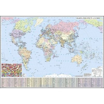 Harta politica a lumii 2000x1400 mm, fara sipci