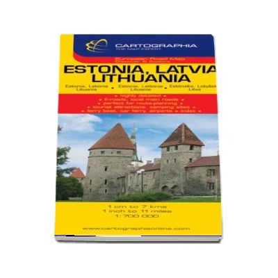 Harta rutiera Estonia, Litvania, Letonia