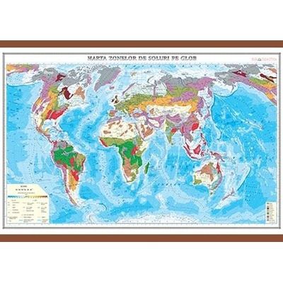 Harta zonelor de soluri pe glob 1400x1000 mm