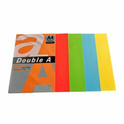 Hartie color pentru copiator A4, 80g/mp, 500coli/top, Double A - 5 culori intense asortate