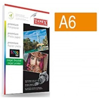 Hartie foto lucioasa, pentru inkjet, A6 - 100 x 150mm - 240gsm, 50 coli/top, TANEX