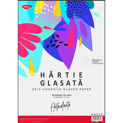 Hartie glasata autocolanta lucioasa 10 file/set Hartie glasata autocolanta lucioasa 10 file/set