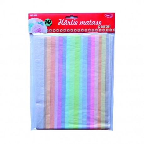 Hartie matase 10 culori pastel, Daco