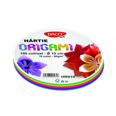 Hartie origami 10 cm, 100/ set, Daco