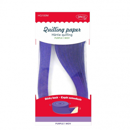 Hartie quilling 42.5X0.5 cm 100/set Daco, HQ100M mov