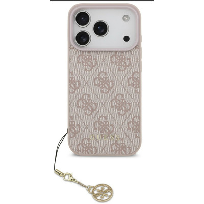 Husa pentru iPhone 17 Pro, Guess Hardcase 4G Charm Cradle MagSafe, roz