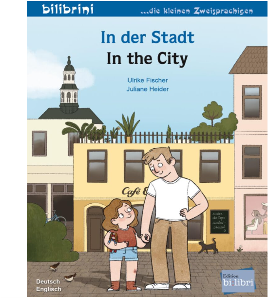 In der Stadt .Deutsch-Englisch