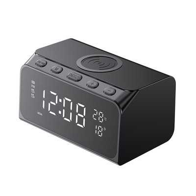 Incarcator wireless Havit W3041, 6in1, ceas, alarma, calendar, difuzor Bluetooth, functie temperatura, negru