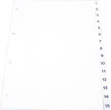 Index plastic gri, numeric 1-31, A4, 120 microni, Optima