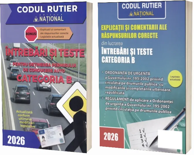 Intrebari si teste CATEGORIA B editia 2026, pentru obtinerea permisului auto