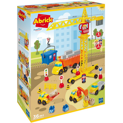 Joc de construit. Constructori cu macara. Publics Works Crane Abrick