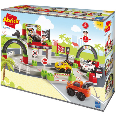 Joc de construit pista de curse cu castigator. Abrick
