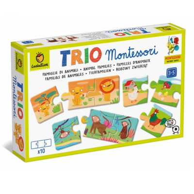 Joc de logica Montessori - Familii de Animale, Ludattica, 3 - 5 ani