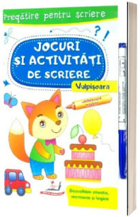 Jocuri si activitati de scriere - Vulpisoara. Caiet refolosibil cu whiteboard marker - scrie si sterge