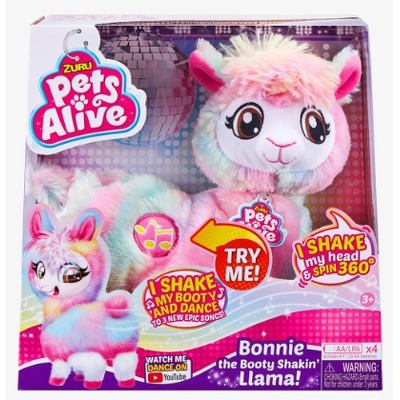 Jucarie interactiva de plus Zuru Pets Alive - Lama rainbow