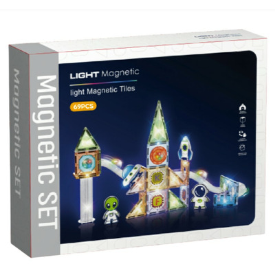 Labirint magnetic Diamond cu lumini - In spatiu 69 piese (7.5 cm)