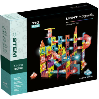 Labirintul meu magnetic cu lumini - 110 piese (7.5 cm)