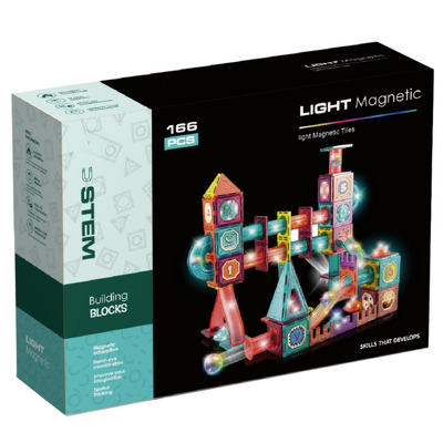 Labirintul meu magnetic cu lumini - 166 piese (7.5 cm)
