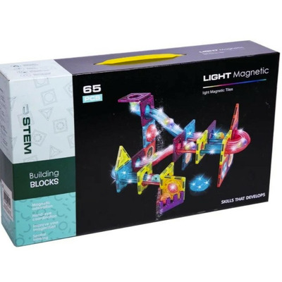 Labirintul meu magnetic cu lumini - 65 piese (7.5 cm)