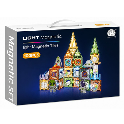 Labirintul meu magnetic cu lumini - In spatiu 100 piese (7.5 cm)