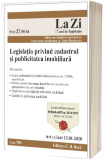 Legislatia privind cadastrul si publicitatea imobiliara. Cod 709. Actualizat la 13.01.2020