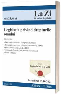 Legislatia privind drepturile omului. Cod 745. Actualizat la 15.10.2021