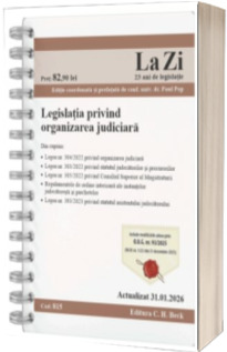 Legislatia privind organizarea judiciara. Cod 815. Actualizat la 31.01.2026