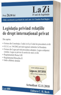 Legislatia privind relatiile de drept international privat. Cod 680. Actualizat la 12.11.2018