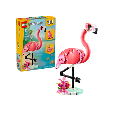 LEGO. Animale salbatice Flamingo roz - decor si joaca creativa