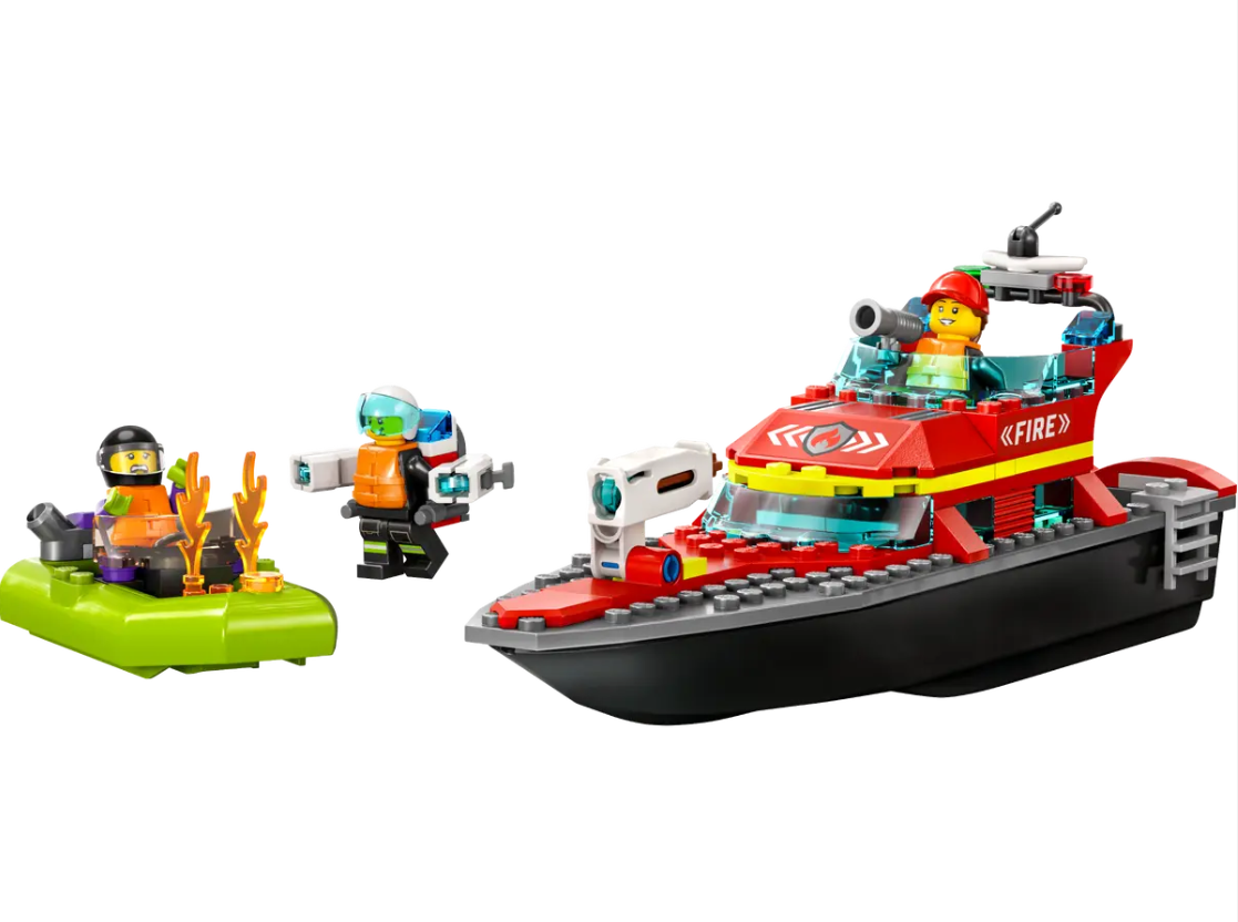 LEGO. Barca de salvare a pompierilor cu 237 piese pentru joaca creativa