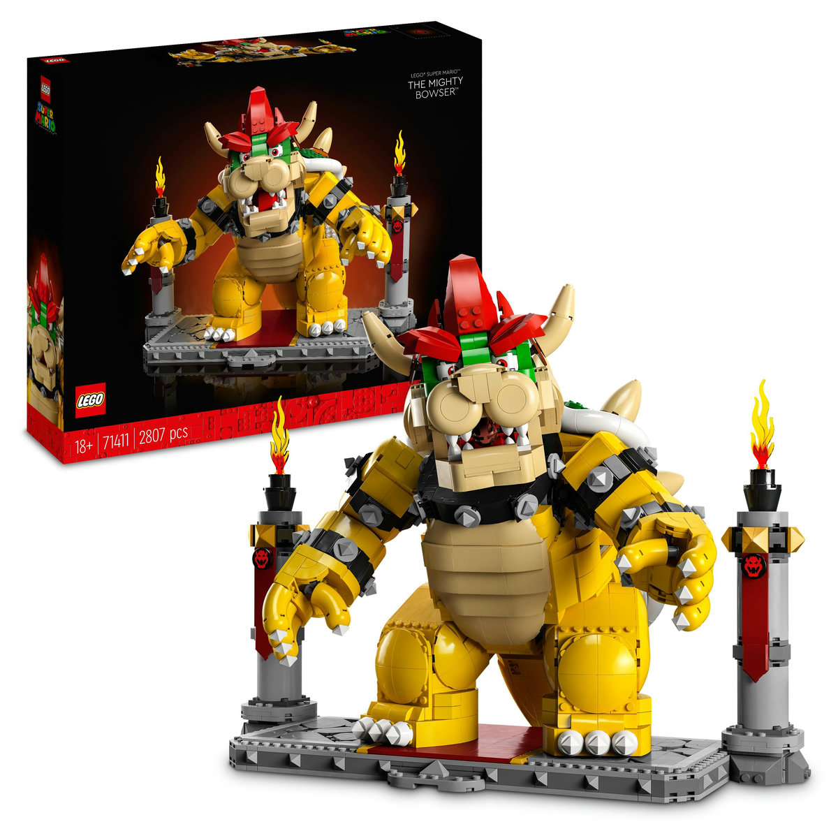 LEGO. Bowser cel maret cu 495 piese pentru constructie si joaca creativa