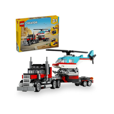 LEGO City. Camioneta cu platforma si elicopter