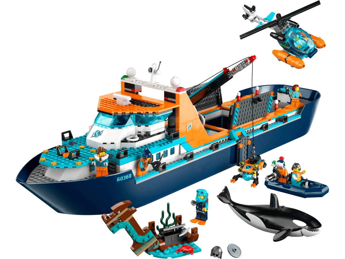 LEGO CITY.  Nava pentru explorari arctice cu 408 piese pentru constructie si aventuri