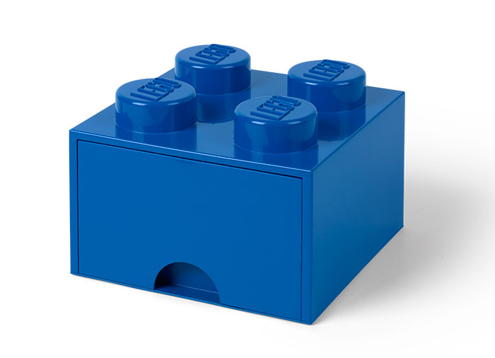 LEGO. Cutie depozitare 2x2 cu sertar albastru